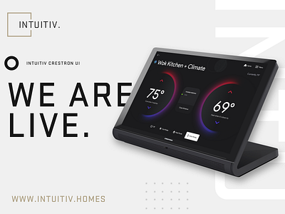 Intuitiv Crestron Design app clean crestron crestron gui crestron theme crestron ui dark mode dark ui design flat home automation smart home smart home app thermostat ui ui design ui designer user experience user interface ux