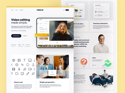 VEED.IO | Home Page Exploration v.2 brand brand design brand identity branding clean landing landing page landing page design minimal modern product design simple simple clean interface subtitle video web web app web design website website design