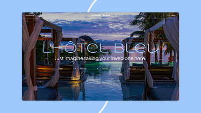 L'Hôtel Bleu (Website) animation b2c design hotel hotel website hotel website design minimalistic website website design