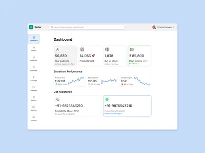 Seller Panel Design - GTrendz Online dashboard design dashboard ui ecommerce multivendor seller