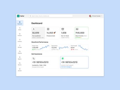 Seller Panel Design - GTrendz Online dashboard design dashboard ui ecommerce multivendor seller