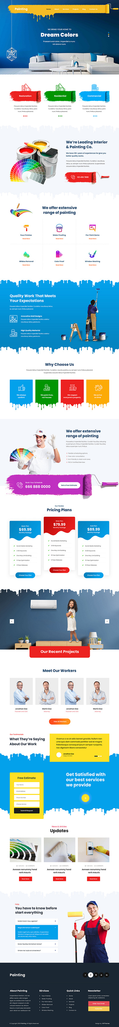 Painting - Painting Company WordPress Theme painting services wp