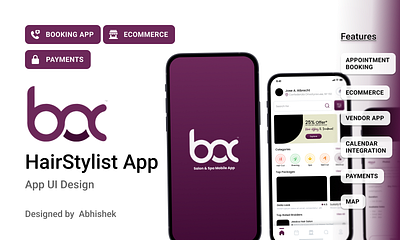 Hairstylist App UI Design branding graphic design logo ui