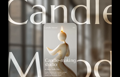 Candle mood - Landing page design for candle-making studio adobe ai elegantwebsite figma landingpage minimalism mobileadaptive swissdesign ui ux web webdesign