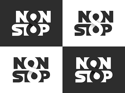 NonStop creative infinity logo logo design logotype negative space non stop nonstop simple symbol wordmark