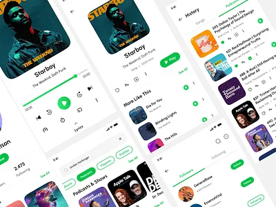 Music Streaming & Podcast App branding graphic design ui