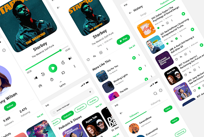 Music Streaming & Podcast App branding graphic design ui