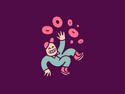 Free Falling Donuts branding bright coffee colorful donut shop donuts falling happy illustration joy local pastry pattern small business sweet tampa