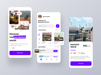 Early explorations of a travel app booking design feed illustration mobile app tourism travel ui