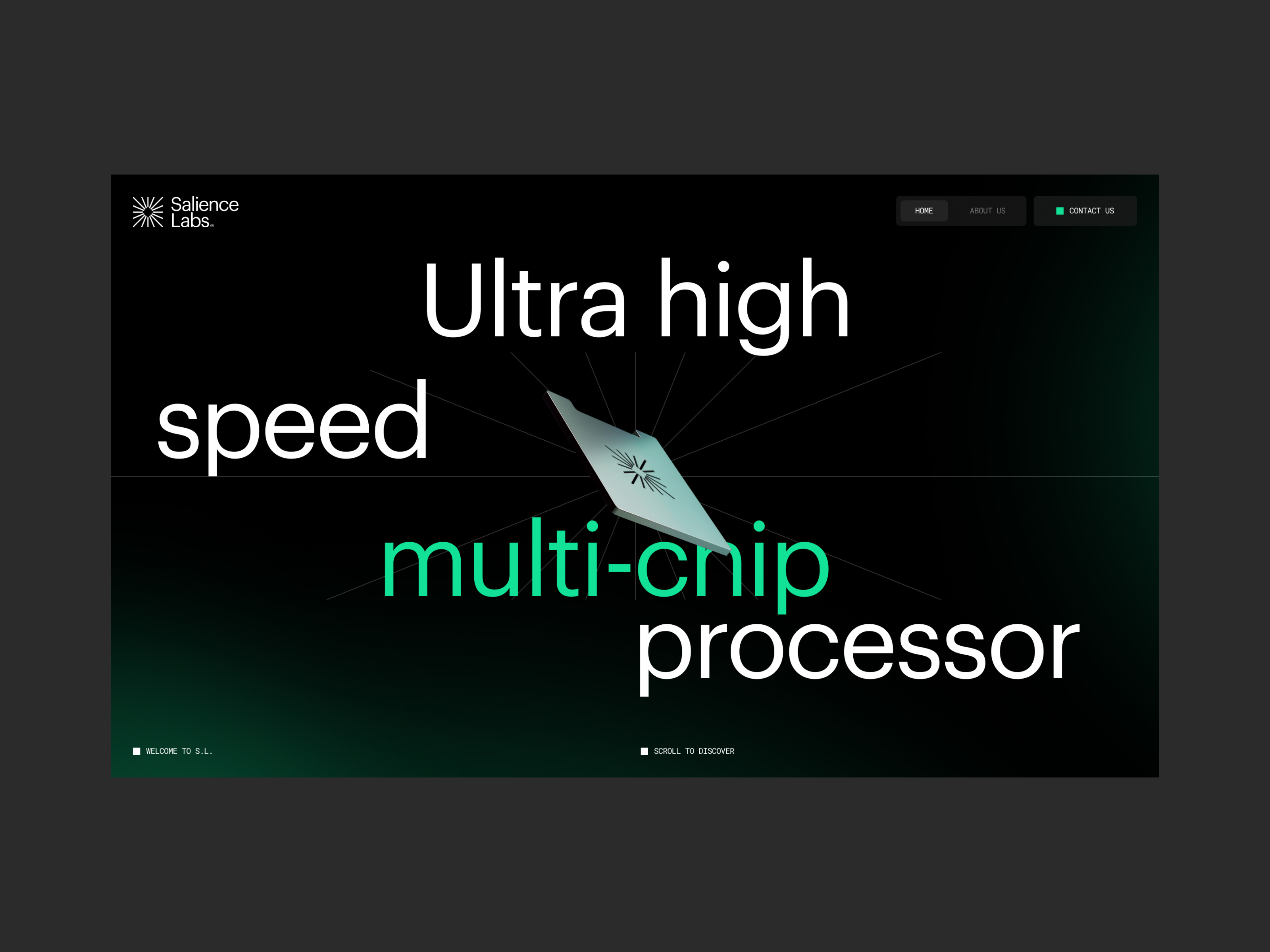 Salience Labs animation chip design interaction invetment technology typography ui website