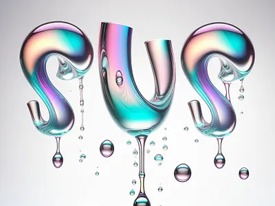 SUS 👾 Adobe Illustrator x Adobe Firefly Typography 3d adobe firefly adobe illustrator ai ai typography artificial intelligence dripping glass liquid sus typo typography