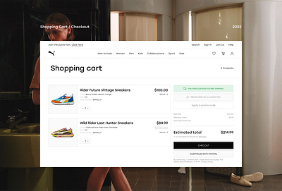 PUMA Shopping Card / Ceckout checkout concept e commerce ui ux web
