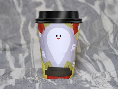 Drip for Drip: October 2022 autumn coffee cup drip for drip exhibition fall flat ghost halloween illustration leaf leaves october outline vector
