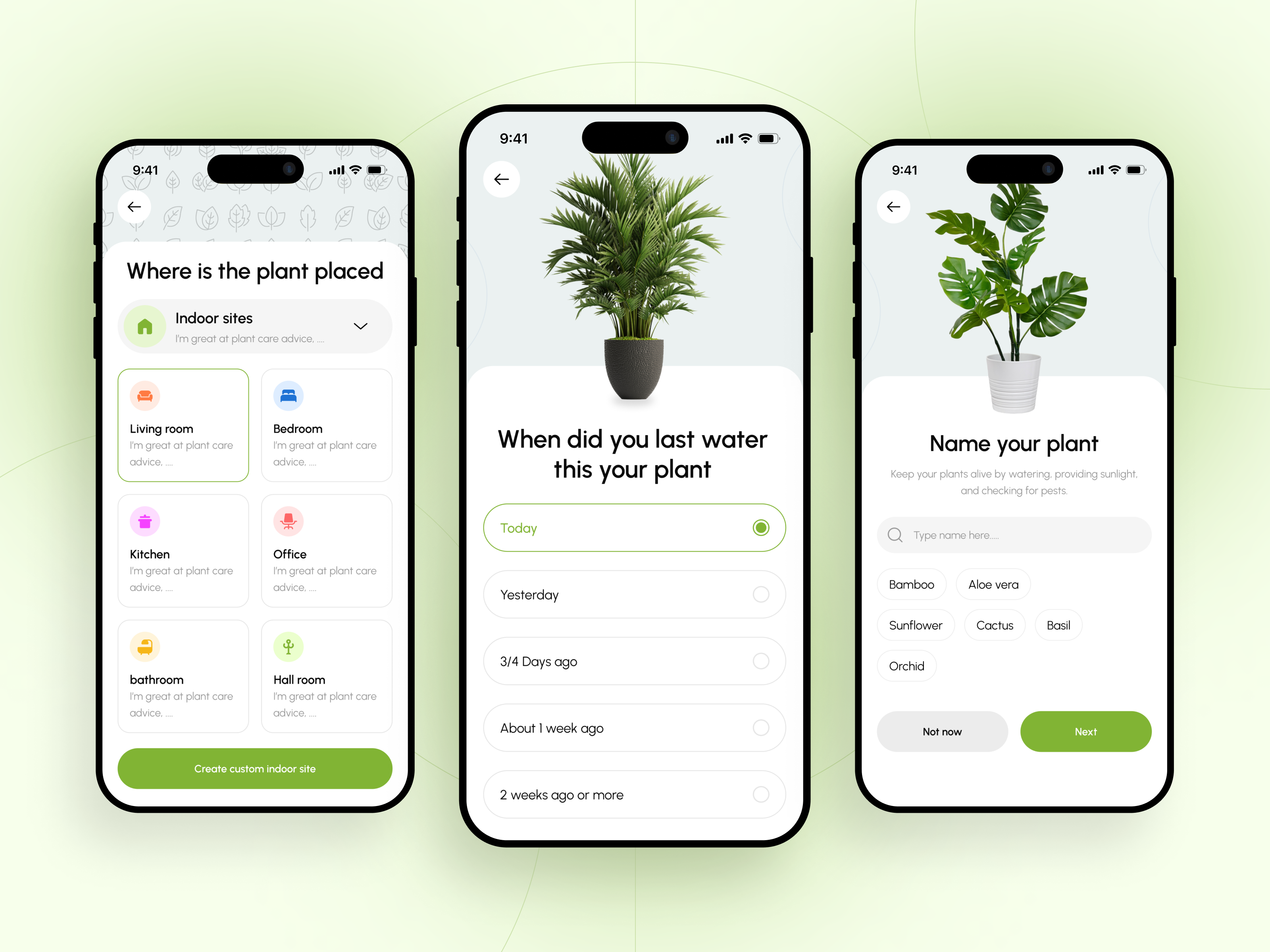 Example of Plant Care Mobile App UI/UX Design