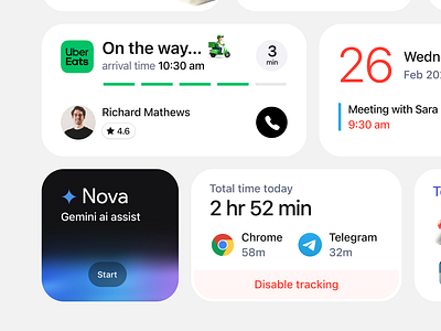 iOS widgets ai calender ios medicines mobile nova parking screen time sudhan uber weather widgets