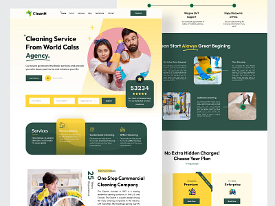 Corporate Cleaning Service Website carpet cleaning cleaner cleaning app cleaning service cpdesign creative peoples green home cleaning house keeping landing page landing page design maid office clean trending trendy ui web web ui webdesign yellow