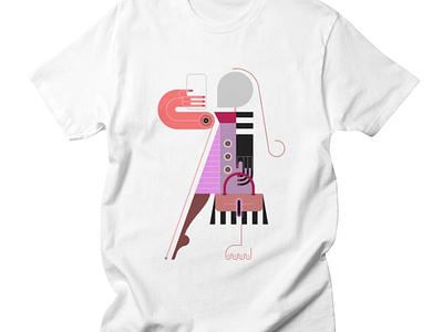 Fashionable woman with stylish handbag taking selfie abstract bauhaus design fashion fashionable handbag illustration model print t shirt design woman