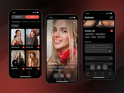 Dating Mobile Application UI UX Design app app design app bumble chat chatting dating dating app dating mobile app match match finder matching messenger app mobile mobile app no code no code development relationship social media app swipe tinder
