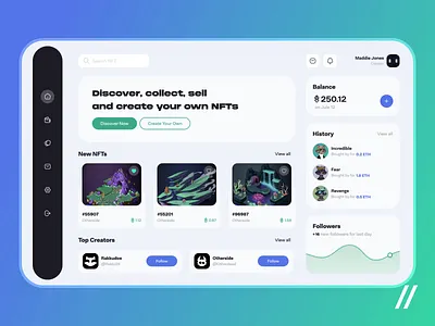 NFT Marketplace animation collection create crypto cryptocurrency design ecommerce homepage interface landing marketpace motion nft platform ui ux web web design web platform web site