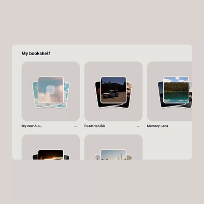 Memory Lane — Bookshelf desktop v2 album graphic design images photos project overview ui