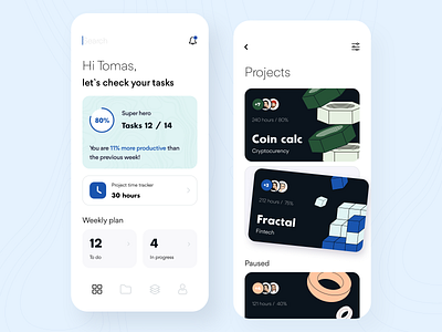 Task manager - Mobile app arounda business concept dashboard figma illustration interface mobile planning platform product design progress project saas schedule statistic task manager tool ui ux