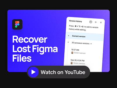 How to Recover Lost Figma Files with Version History | Video 🎥 clean design design tutorial designer digital figma feature figma for beginners figma tip figma tutorial flat minimal productivity save files simple ui version control version history web youtube tutorial youtuber