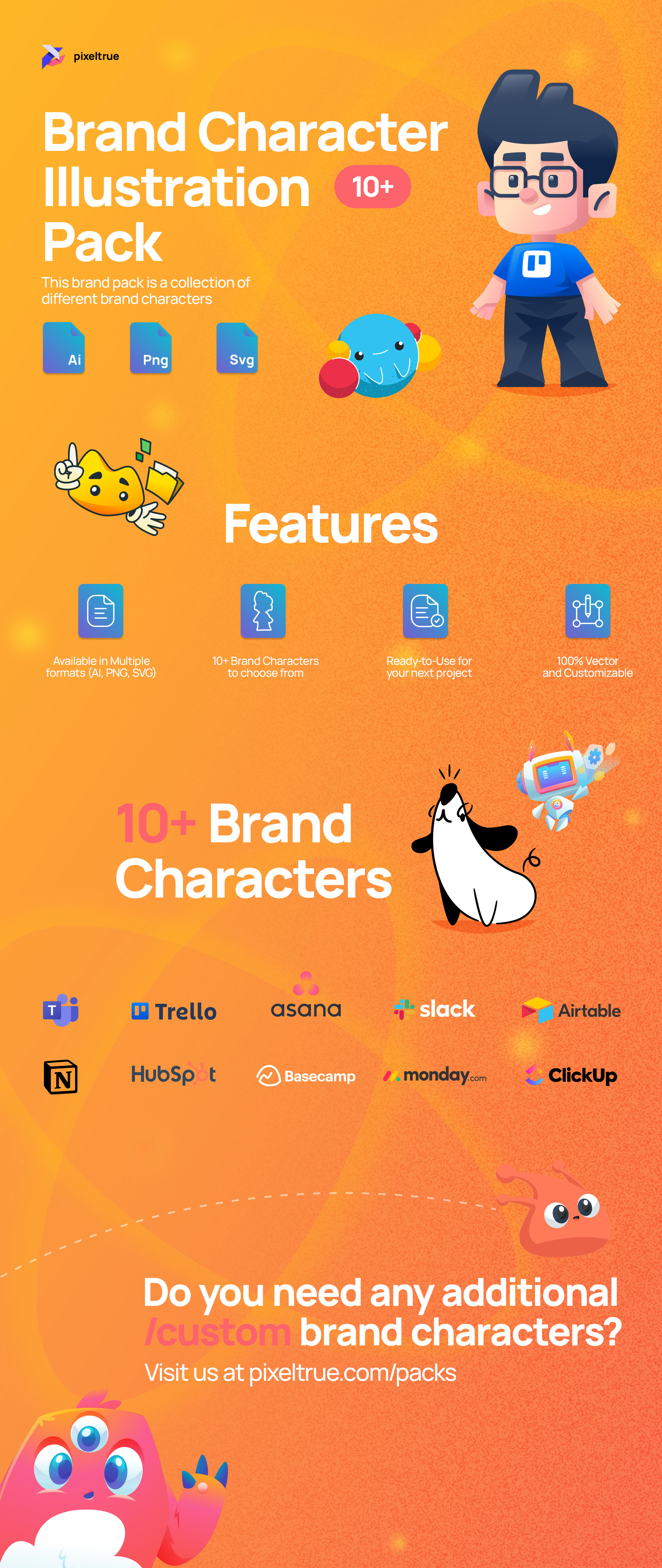 Brand Character Illustration Pack by Pixel True character illustration vector vector illustration