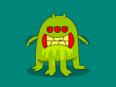 innocuous cartoon character design dribbble green illustration mascot monster slime teeth vibrating