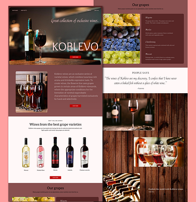 Landing page for Ukranian brand KOBLEVO branding design landing landing page typography ui ux