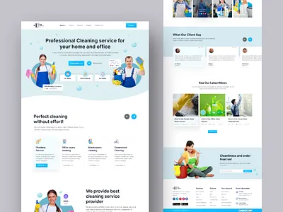 Cleaning Service Landing Page Design agency animation cleaning cleaning landing page cleaning service cleaning ui design design home service house cleaning landing page repairing service landing page ui uiux user experience user interface userinterface web design website
