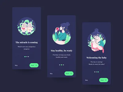 Onboarding Maternity App app app design apple application children health healthy illustration maternity mobile mobile app mobile ui mother onboarding onboarding ui pregnancy pregnant ui