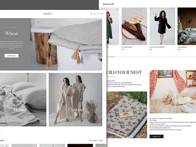 E-commerce website for Ukranian brand GNIZDO branding design e commerce landing landing page typography ui ux