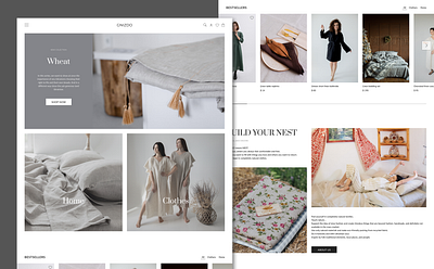 E-commerce website for Ukranian brand GNIZDO branding design e commerce landing landing page typography ui ux