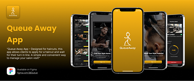 Queue Away Mobile App Design. branding graphic design logo ui