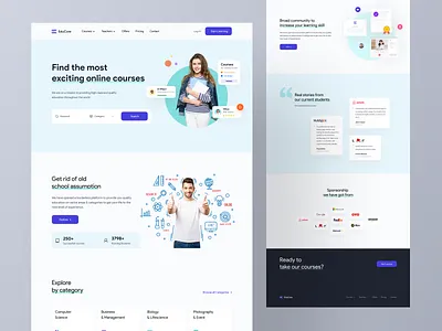Educore - online course web UI Exploration ❤️📚 all best design best designer corporate agency illustration course course app creative design dribbble best shot landing page design minimal clean new trend modern modern design popular popular design product design webdesign website design