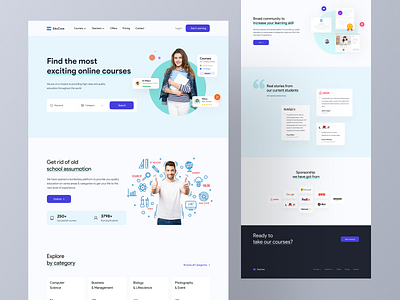 Educore - online course web UI Exploration ❤️📚 all best design best designer corporate agency illustration course course app creative design dribbble best shot landing page design minimal clean new trend modern modern design popular popular design product design webdesign website design