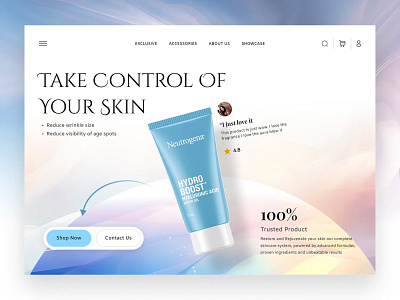 Skincare website design landing page design