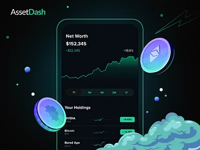 Cryptocurrency Mobile App | AssetDash audit colors crypto cryptocurrency fintech ios mobileapp trendy ui ux