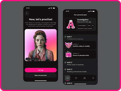 AI language learning app ai ai tutor artificial intelligence edtech ios design language app language learning learning app mobile design mobile interface tutor app ui user experience user interface ux