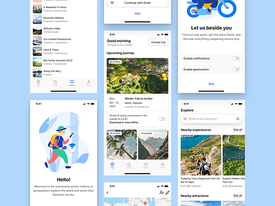 Ezgo - Trip Planner Mobile App app design illustration mobile travel ui