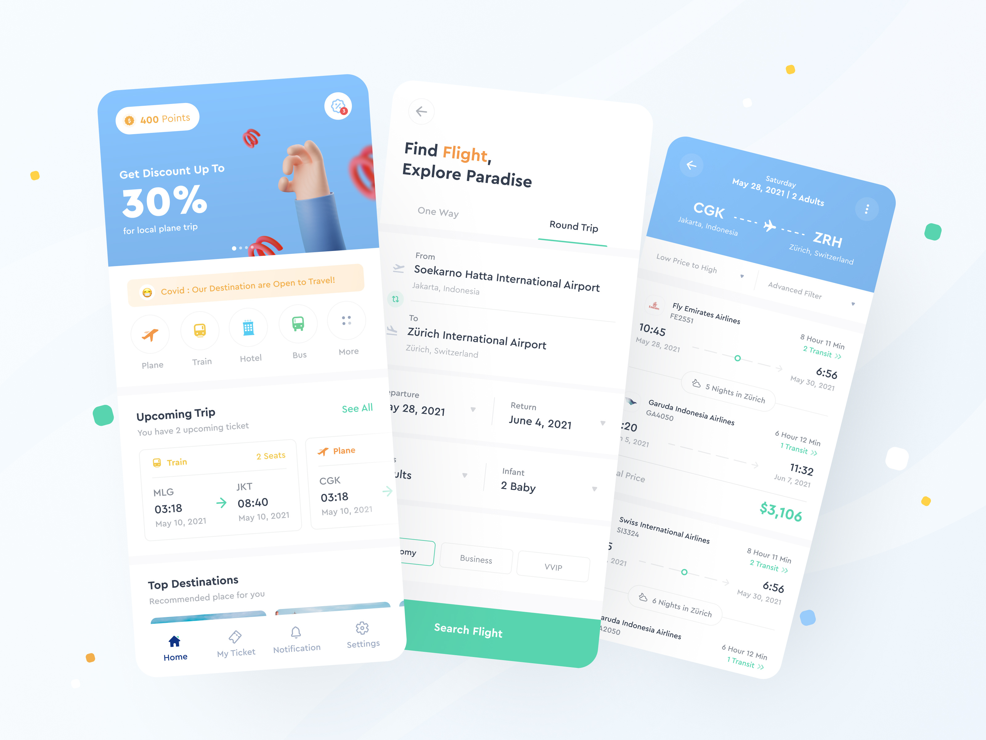 Example of Product Mobile App (3 Core Screens)