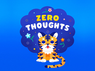 Peachtober 2022: Tiger cat character design character illustration colorful design flat flat vector flowers graphic design illustration illustrator jungle cat kitten no thoughts texture thought bubble tiger typography vector wild cat
