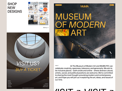 MoMA Landingpage Rebranding Concept | Museum clean design landing page landing page redesign minimal modern art museum rebranding typography ui ui design ux ux design web web design website yellow