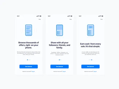 🚀 Onboarding screens for an upcoming app design ios minimal mobile app mobile design mobile ui onboarding screen ui ux