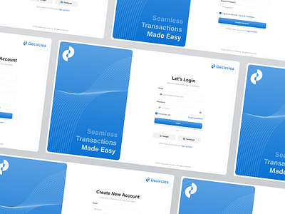 Decircles - Login & Register finance financial login product design register sign in sign up ui ui design uiux uiux design web design