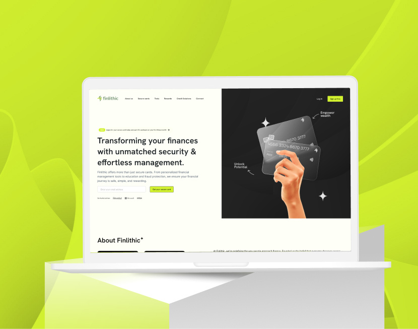 Finlithic: Unlock More Savings creditcardwebsite figma finanance financeapp financelandingpage landingpage uiux websitedesign