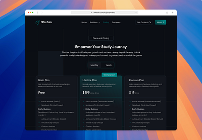 Education tech dashboard pricing section figma landing page pricing page ui design uiux