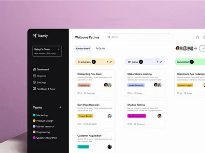 Kanban Dashboard - Team Collaboration dashboard figma ui uiux ux web design
