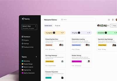 Kanban Dashboard - Team Collaboration dashboard figma ui uiux ux web design