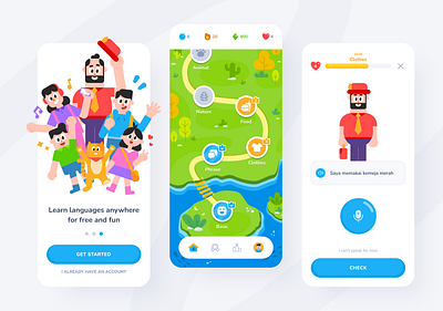 🌵Ketto - Language Learning App app branding colorful delighful design english figma fun game graphic design illustration learning ui ux vector